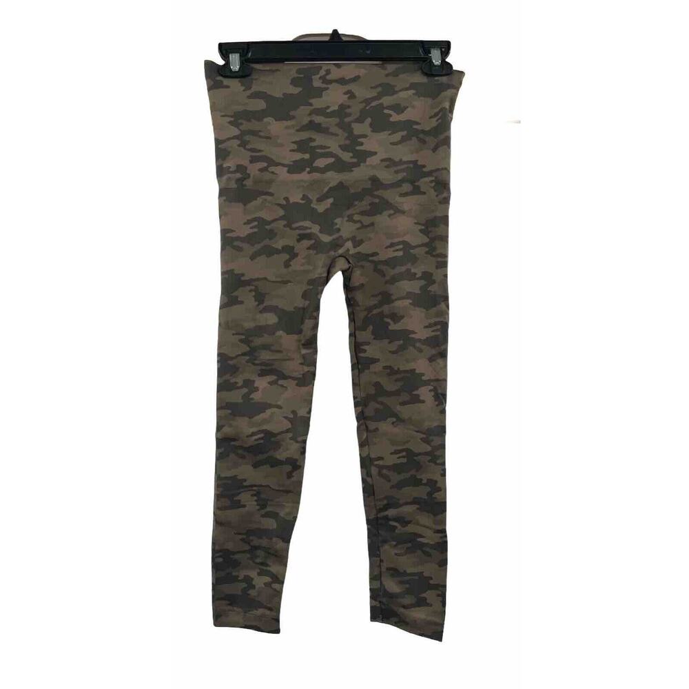 Spanx Large Look At Me Now Seamless Leggings Green Camo